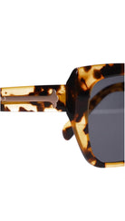 squared-bottom cat eye sunglasses in brown tortoise shell