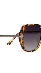 round sunglasses in a brown tortoise shell