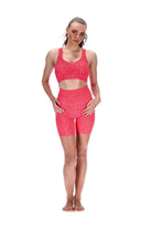 Play Off Crop Bra Dark Pink Leopard Print