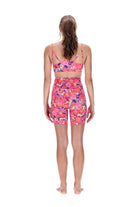 Power Play Crop Bra Pink Purple Floral Print