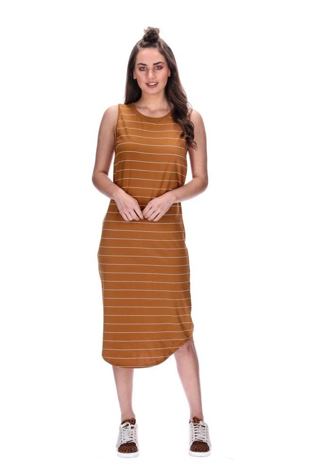 Suzy Dress Mustard Stripe