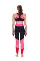 Touch Down Crop Bra Black Dark Pink Leopard Print