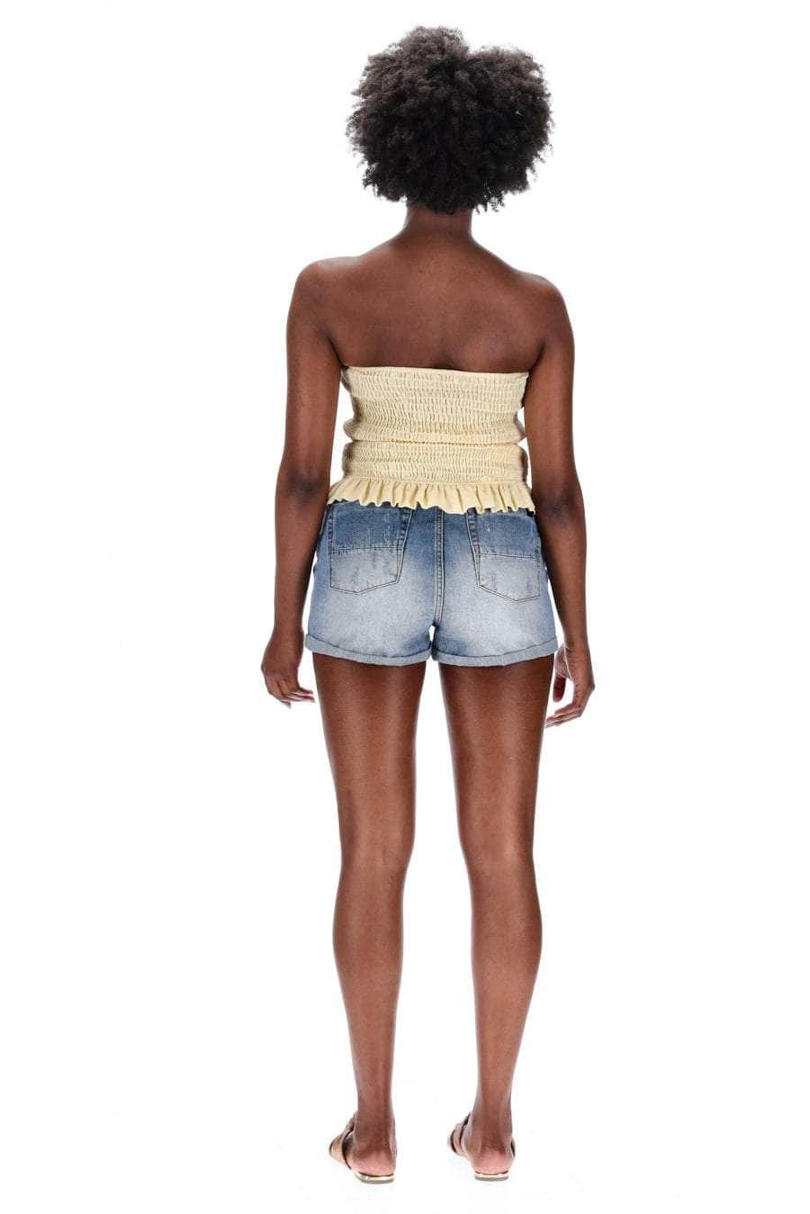 zara yellow ruffle top